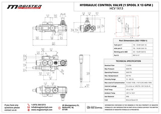 HCV 1x13 | 1 spool x 13 GPM hydraulic control valve