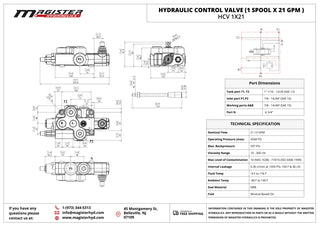 HCV 1x21 | 1 spool x 21 GPM hydraulic control valve
