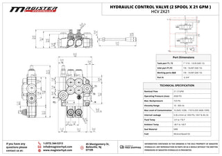 HCV 2x21 | 2 spool x 21 GPM hydraulic control valve