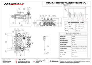 HCV 3x13 | 3 spool x 13 GPM hydraulic control valve