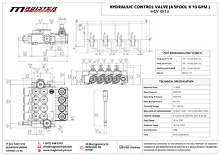 HCV 4x13 | 4 spool x 13 GPM hydraulic control valve