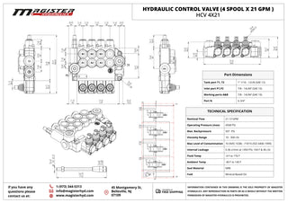 HCV 4x21 | 4 spool x 21 GPM hydraulic control valve