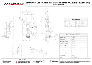 HCV-LSH 1x21 | 1 spool x 21 GPM hydraulic log splitter high speed control valve