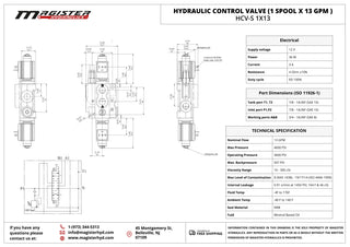 HCV-S 1x13 | 1 spool x 13 GPM solenoid hydraulic control valve
