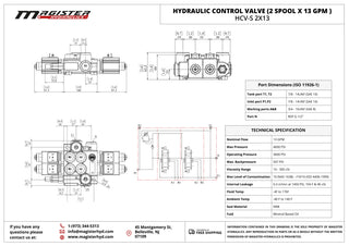HCV-S 2x13 | 2 spool x 13 GPM solenoid hydraulic control valve