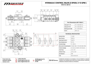 HCV-S 3x13 | 3 spool x 13 GPM solenoid hydraulic control valve