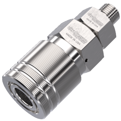 Coupler with Check x 1" Type M Male, Stainless Steel - 30K psi