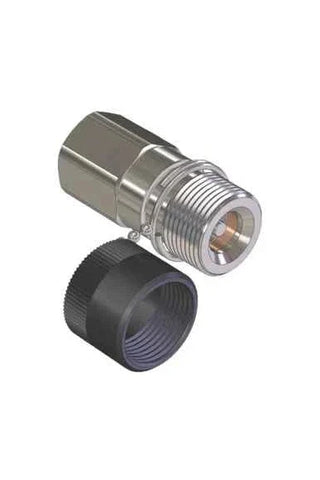 HPI-04-04C-NPT | 1/4" Screw Type Coupling x 1/4" Female NPT with chain and plug, 10,000PSI - HTX Fluid Power