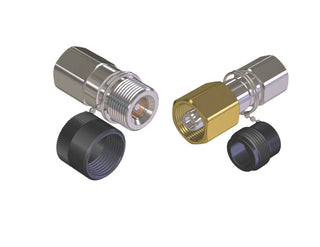 HPI-04-04C-NPT | 1/4" Screw Type Coupling x 1/4" Female NPT with chain and plug, 10,000PSI - HTX Fluid Power