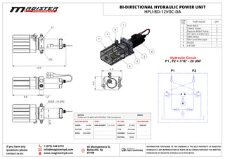 HPU-BD-12VDC-DA | bidirectional double-acting 12VDC power unit