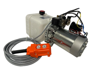 HPU-DT-111-12VDC-DA-04 | Mini Dump Trailer Power Unit Double Acting 8 Quart Plastic Reservoir