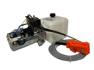 HPU-DT-111-12VDC-DA-04 | Mini Dump Trailer Power Unit Double Acting 8 Quart Plastic Reservoir