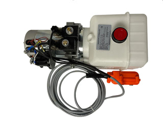 HPU-DT-111-12VDC-DA-04 | Mini Dump Trailer Power Unit Double Acting 8 Quart Plastic Reservoir