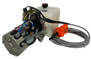 HPU-DT-111-12VDC-DA-04 | Mini Dump Trailer Power Unit Double Acting 8 Quart Plastic Reservoir - HTX Fluid Power