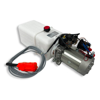 HPU-DT-111-12VDC-DA-08 | Mini Dump Trailer Power Unit Double Acting 4 Quart Plastic Reservoir