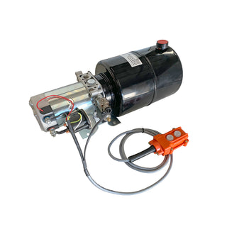 HPU-SR-12VDC-SA-08 | Hydraulic Pump Power Unit Single Acting 12V DC 8 Quart Steel Tank - HTX Fluid Power