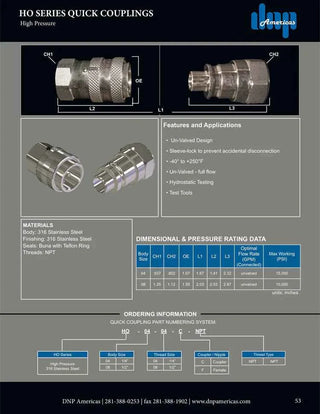 HO-08-08C-NPT | 1/2" coupler Parker HO series interchange - HTX Fluid Power