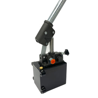 HHP-SA-2.7-03 | Hydraulic piston hand pump with release knob for single acting cylinder 2.7 CID with 3 quart steel tank by Hydro-Pack