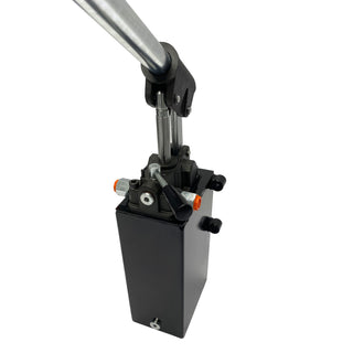 HHP-DA-2.7-03 | Hydraulic piston hand pump with double acting changeover valve for double acting cylinder 2.7 CID with 3 quart steel tank by Hydro-Pack