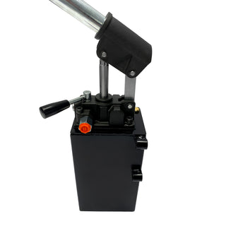 HHP-DA-2.7-03 | Hydraulic piston hand pump with double acting changeover valve for double acting cylinder 2.7 CID with 3 quart steel tank by Hydro-Pack
