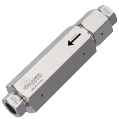 3/4" MP Female Check Valve - Metal Seat, Stainless Steel - 20K psi