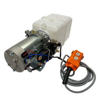 HPU-PR-12VDC-SA-08 | Hydraulic Pump Power Unit Single Acting 12V DC 8 Quart Plastic Tank - HTX Fluid Power