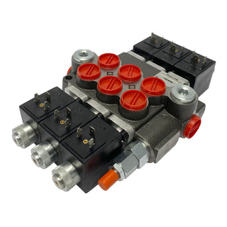 HCV-S 3x13 | 3 spool x 13 GPM solenoid hydraulic control valve - HTX Fluid Power