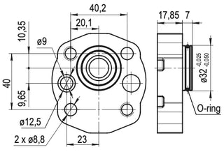 HGP AL-TDS-1K-CC12L | 1.2 CC mini hydraulic gear pump flat tang shaft CCW