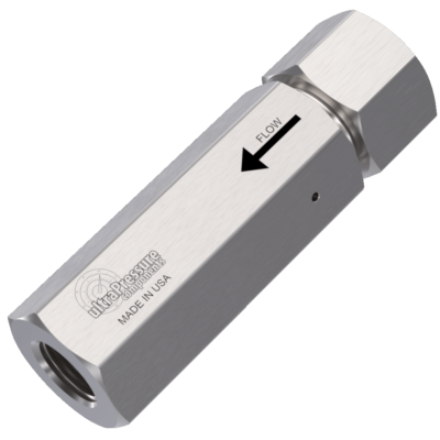 1/4" NPT Female Check Valve - Metal Seat, Stainless Steel - 15K psi