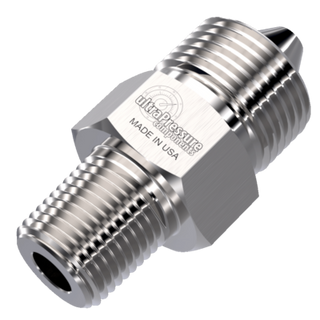 5404-4N4H | 1/4" Male NPT x 1/4" HP Male, Stainless Steel - 15K psi - HTX Fluid Power