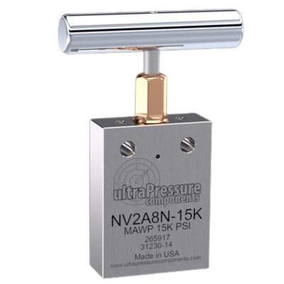 NV2A8N-15K | 1/2" NPT Female Needle Valve 2-Way Angle, Stainless Steel - 15K psi
