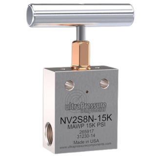NV2S6N-15K | 3/8" NPT Female Needle Valve 2-Way Straight, Stainless Steel - 15K psi - HTX Fluid Power