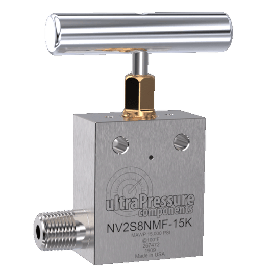 NV2S8NMF-15K | 1/2" NPT Male x Female Needle Valve 2-Way Straight, Stainless Steel - 15K psi