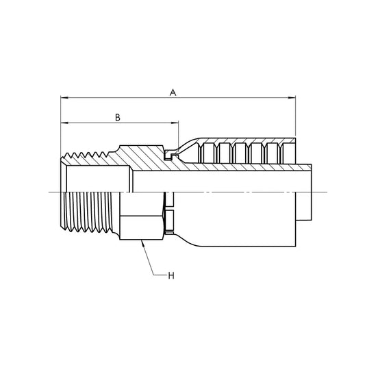 SS-43-04-04MP | 04 Hose - 04 MP Straight (Parker 43 Series Compatible), Stainless Steel