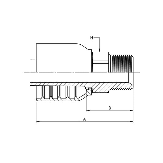 SS-73-20-20MP | 20 Hose - 20 MP Straight (Parker 73 Series Compatible), Stainless Steel