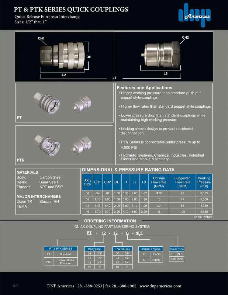 Parker TEMA interchange nipple 1/2" body x 1/2" female NPT threads - Connect under Pressure.. - HTX Fluid Power