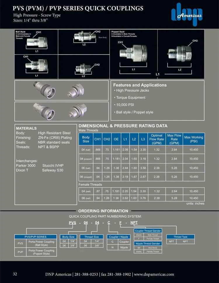 3/8" Screw Coupler with 3/8" Male NPT.. DNP Americas