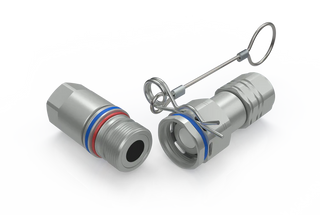 PVT4-SL-CC-22-20C-SAE | 1-3/8" Screw type flat face coupler X 1-3/8" female SAE thread; color code band system with Sleeve Lock - HTX Fluid Power