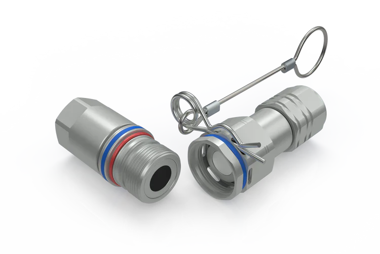 1-3/8" Screw type flat face nipple X 1-3/8" female SAE thread; color code band system with Sleeve Lock