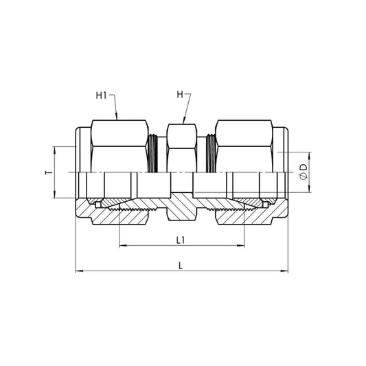 SS-IN2403-06-06 | 06 IN - 06 IN Straight Union, Stainless Steel
