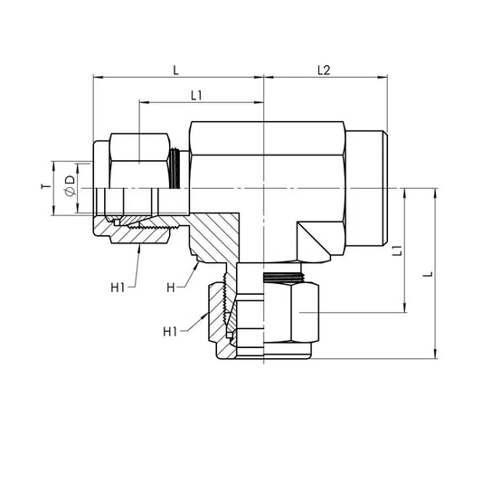 SS-IN2606-06-06-06 | 06 IN - 06 FP - 06 IN Run Tee, Stainless Steel