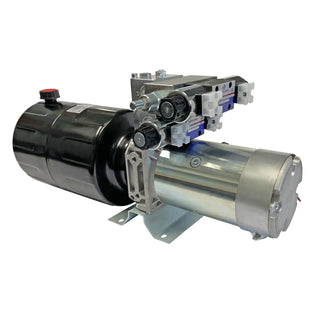 HPU-SP-12VDC | 8 qts steel reservoir snow plow power unit 12V DC double acting - HTX Fluid Power