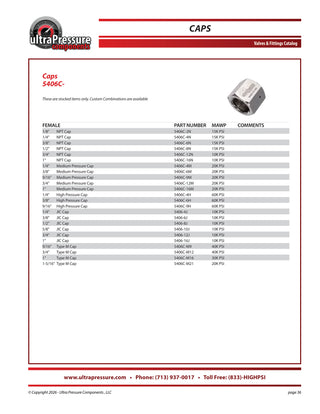 5406C-2N Ultra Pressure specification sheet