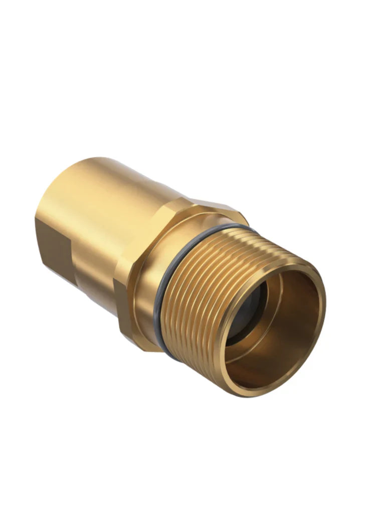 3/4" brass wing style coupler with hex sleeve, 3/4" female NPT threads
