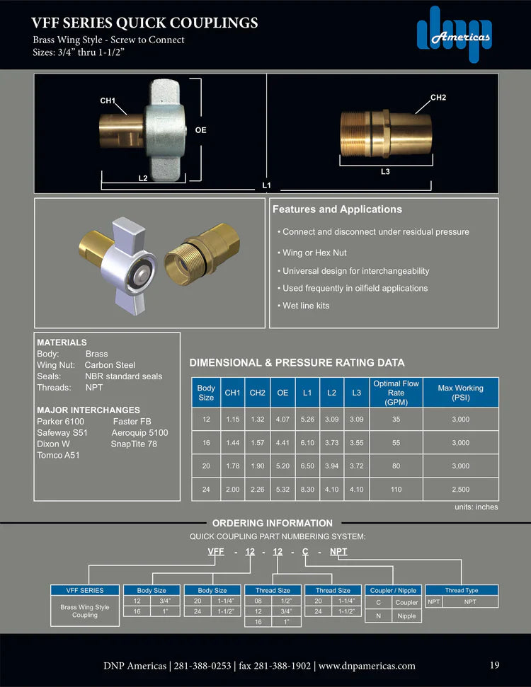 1 1/2" Wing Style Coupling with 1 1/2" NPT..