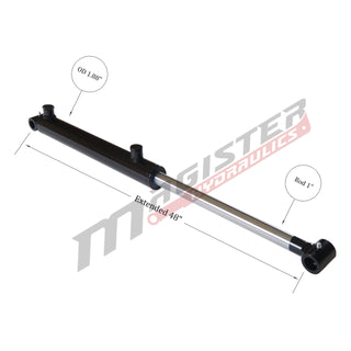 WCT 1.5x20 | 1.5" bore x 20" stroke cross tube hydraulic cylinder
