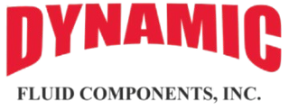 Logo of Dynamic Fluid Components, Inc. with red text on a white background