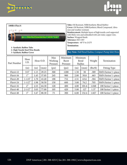 FLEX4-24-coil | Flex 4 Pump Inlet Hose; 1-1/2" ; 150 PSI
