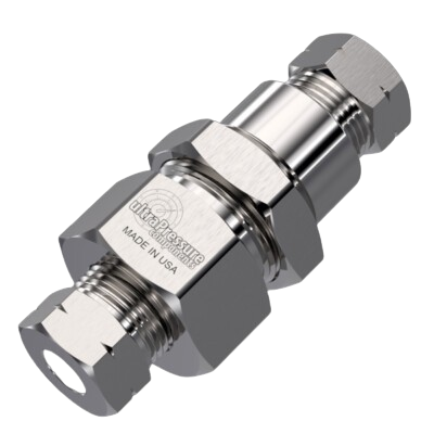 9/16" HP Female Bulkhead, Stainless Steel - 60K psi
